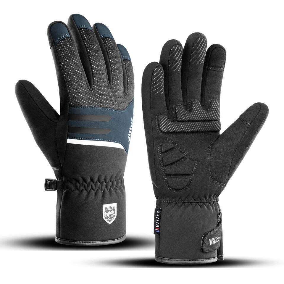 Men Winter Waterproof Cycling Outdoor Sports Running Motorcycle Ski Touch Screen Fleece Gloves Non-slip Warm Full Fingers 26H0224