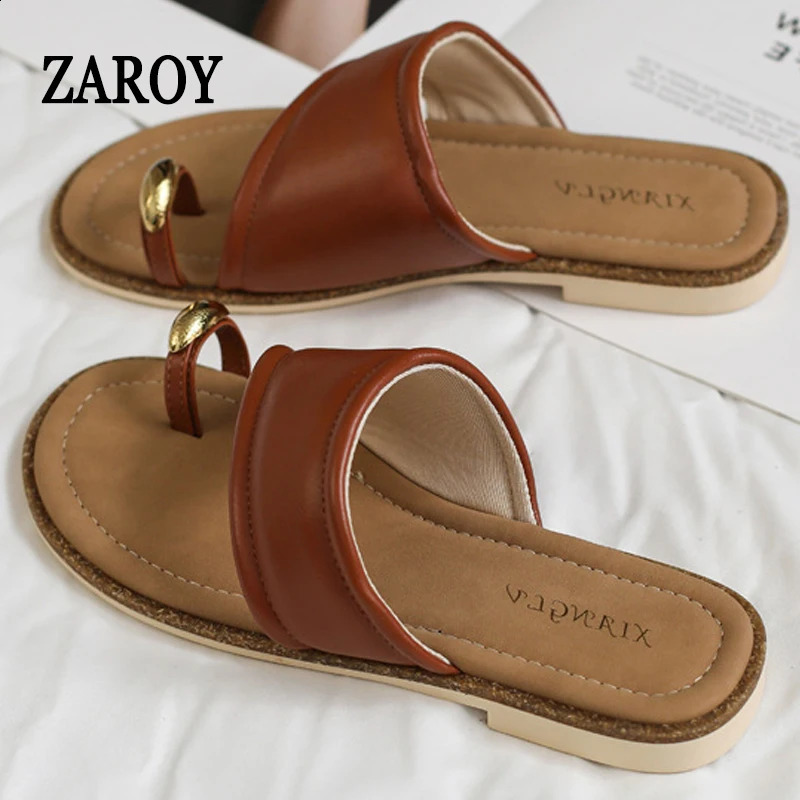 ZAROY Summer Shoes Woman Fashion Outdoor Flat Slippers Sandals Open Toe Casual Beach Slides Shoes Zapatos Para Mujer 260130