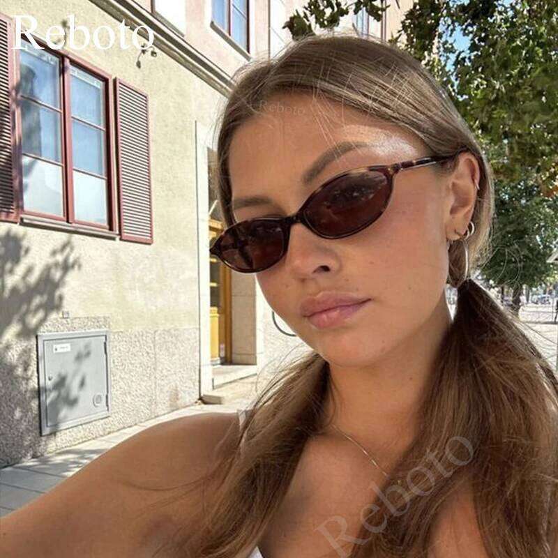 GKN Cute Oval Small Frame Sunglasses Women New Retro Style Sexy brown Sun Glasses Ladies trendy Fashion Decorative Shades Eyeglass 26W0224