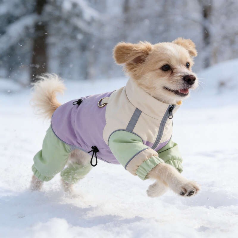 Famous brand Dog four legged coat Border Collies winter wear for medium and large dogs outdoor waterproof hooded raincoat with leash attachment pupaka