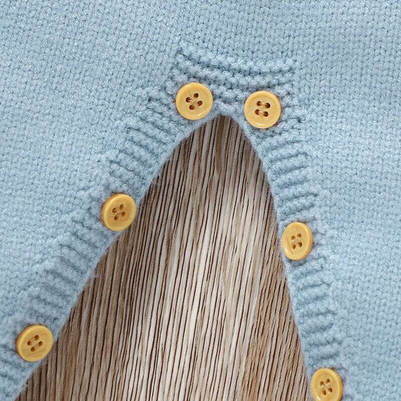 Soft Texture Baby Boys Rompers 0-18M Newborn Infant Fall Winter Turn-down Collar Long Sleeve Knit Bodysuit Jumpsuit 26Y0224