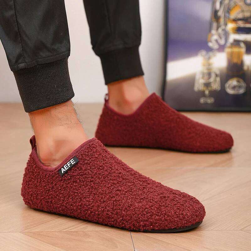 MAEDEF Men's Winter Warm Slippers Soft Comfortable Bedroom Cotton Slipper Men Shoes Lightweight Thin Bottom Mens Shoe