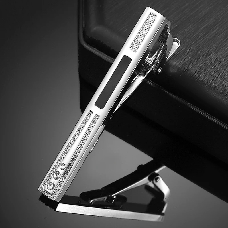 Gold Silver Color Rhinestone Copper Tie Clip Business Party Wedding Jewelry Accessories For Men Gifts 260202
