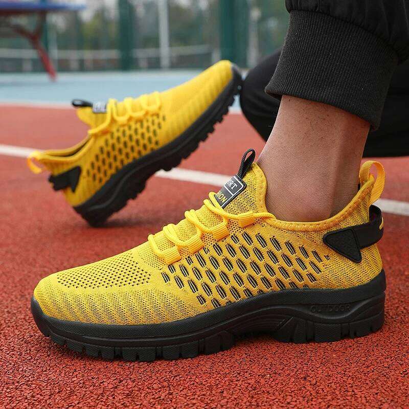 Men Mesh Male Running Sneakers Unique Grid Trend Design Breath Light Gym Casual Shoes Tenis Masculino Zapatillas Hombre