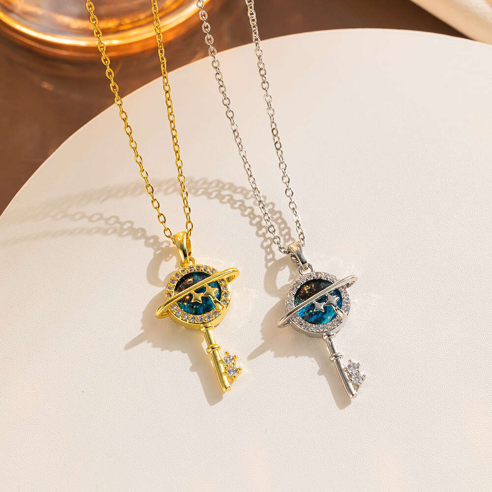 Titanium Steel Planet Starry Sky Non-Fading Necklace Fashionable High-End Clavicle Chain Jewelry For Women