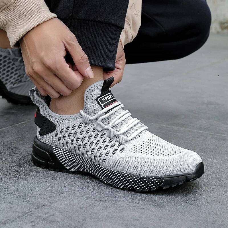 Summer High Quality Mesh Breathable Men's Trendy Versatile Flat Bottom Casual Lace Up Training Sports Shoes