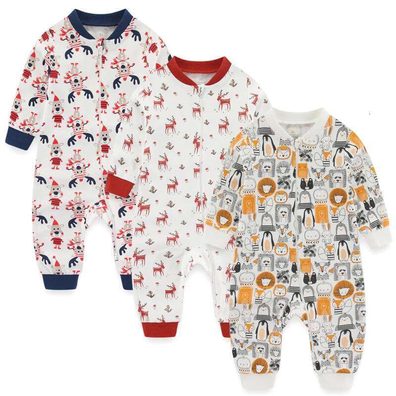 Unisex Rompers 2/3Pieces New Born Girl Sets 0-24M Baby Boy Clothes Solid Color Zipper Autumn Spring Bebes 26Y0224