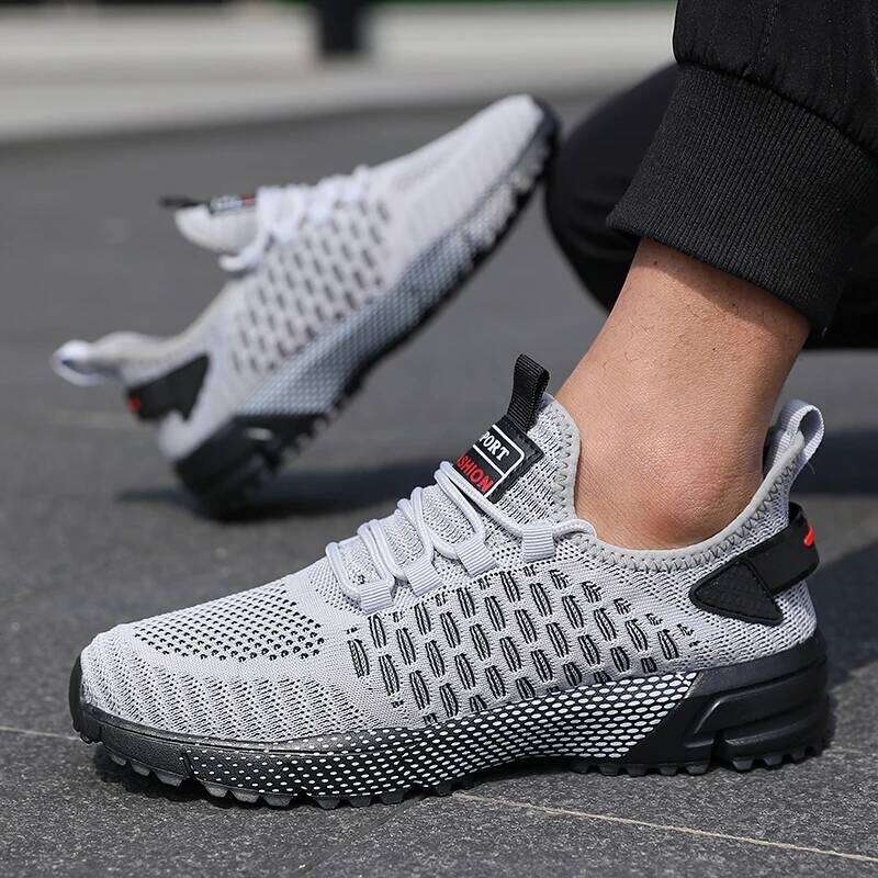 Fashion Men Casual Sport Breathable Mesh Running Sneakers Lightweight Shock Absorbing Walking Shoe Tenis Para Hombre