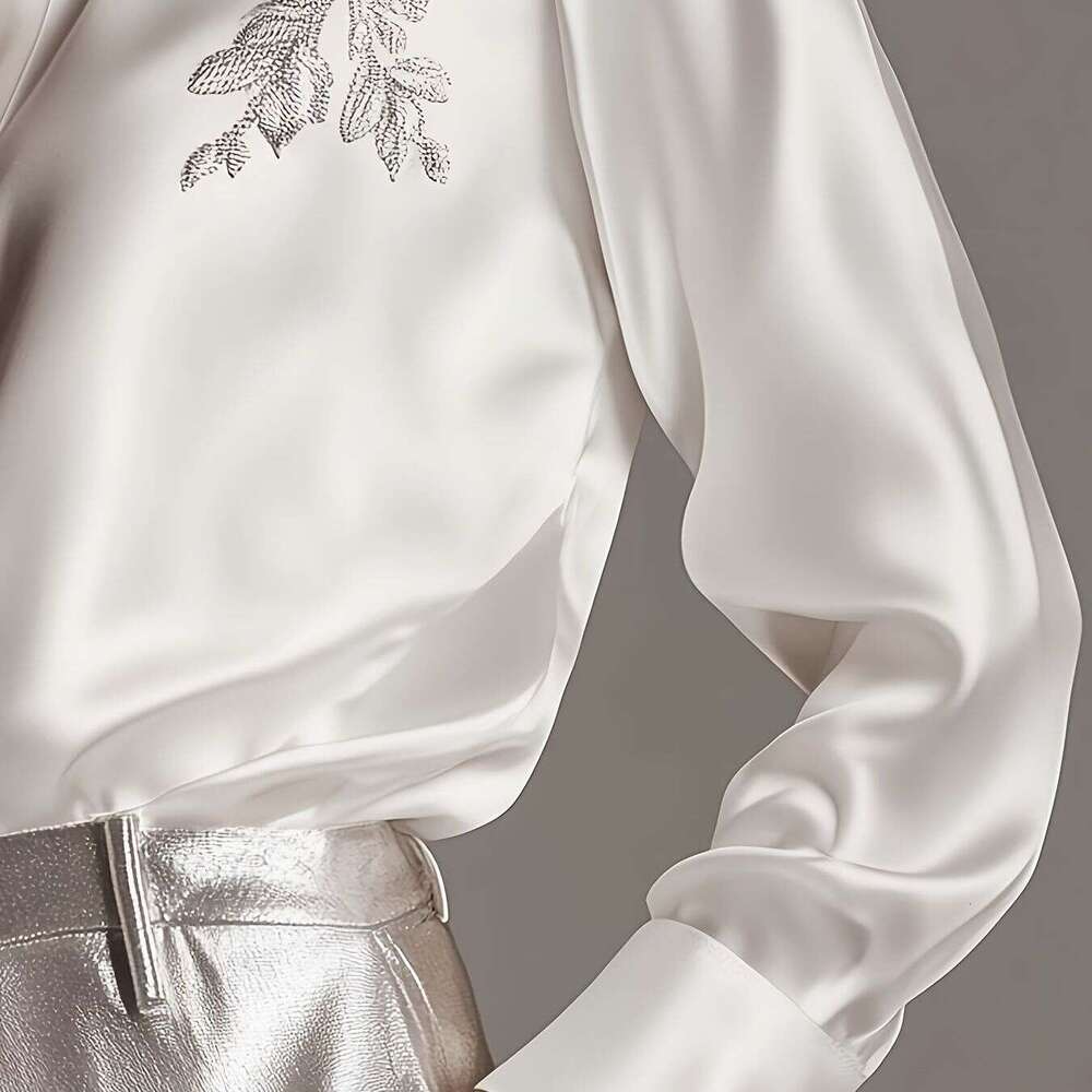 Limiguyue Spring American Embroidery Blouse Women Polo Collar Long Sleeve Shirt Loose Single Breasted Office Lady Top Soft 256A