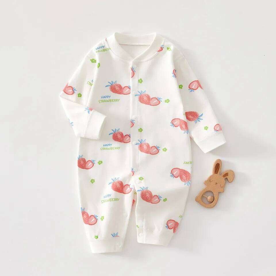 AYNIGIELL Spring Autumn 0-12 Months Baby Jumpsuits, 100% Cotton Long Sleeve Clothes, Soft Newborn Rompers for Girls & Boys. 26Y0224