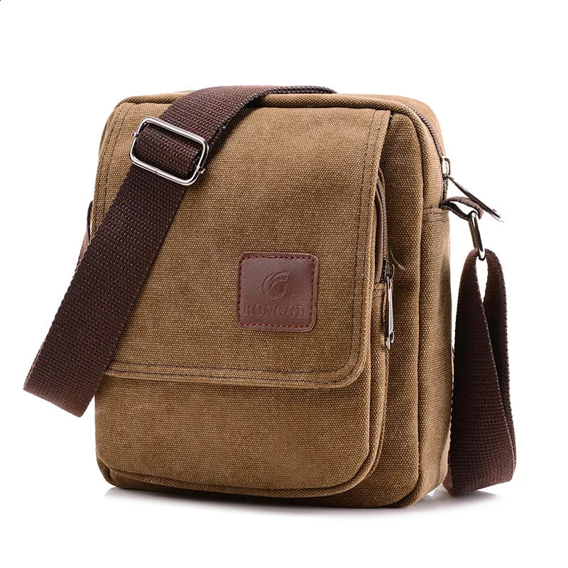 Casual crossbody bag mens retro canvas crossbody bag suitable for going out and daily commuting shoulder bag 260202