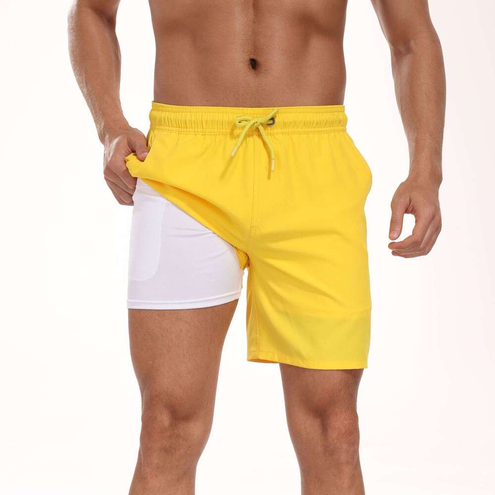 Cross-Border Foreign Trade Summer New Fashion Vacation Beach Shorts Men's Large Size Four-Corner Milk Silk Lining