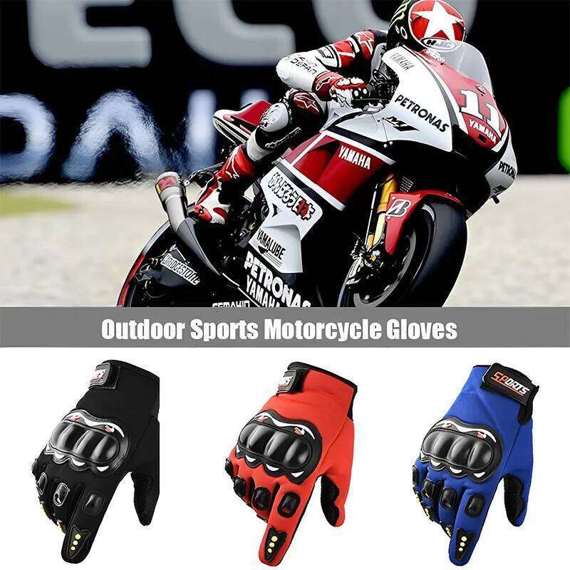 Motorcycle Breathable Full Finger Racing Hard Shell Outdoor Sports Protection Riding Cross Dirt Bike Gloves 26H0224