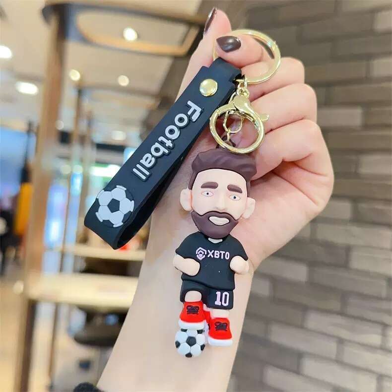 New cartoon football star Messi keychain cute bag pendant, car keychain, gift wholesale