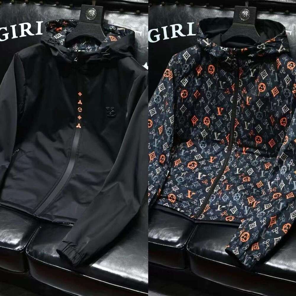 Style Reversible Fashion Jacket For Men Spring And Autumn New Light Luxury Casual Windproof Hooded Coat