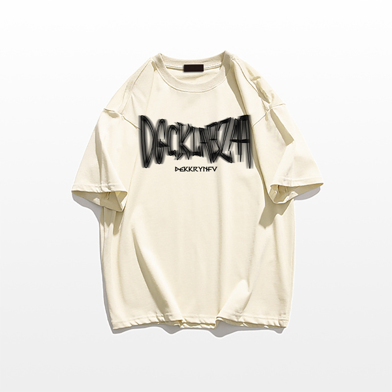 Men's Burgundy Heavyweight Cotton Short Sleeve T-Shirt, 2026 Summer New Arrival, American Casual High Street Loose Tee