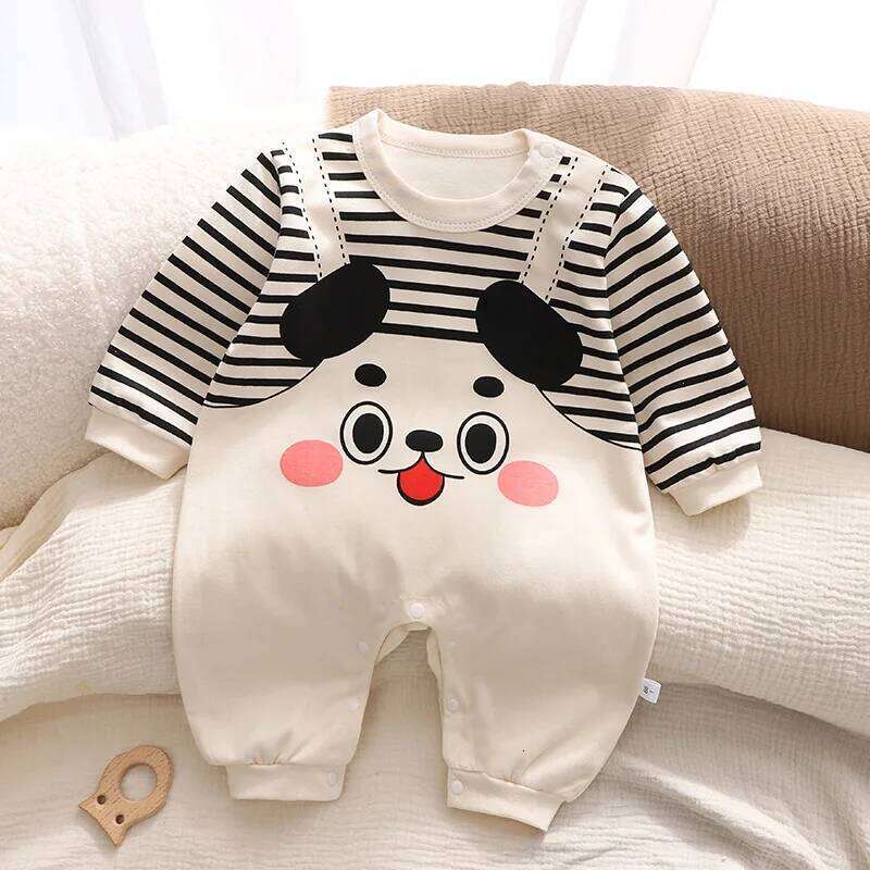 New Baby Autumn Long Sleeve Cotton Cute Children Kids Clothes Crawling Boys Girls Jumpsuit 26H0224