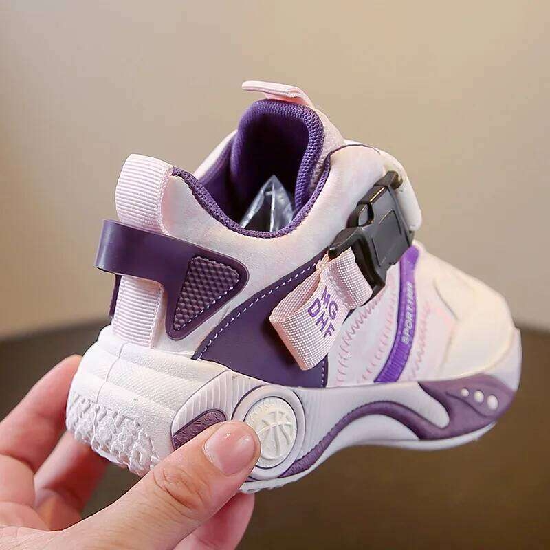 design children autumn PU leather high top kids casual sneaker luxury tennis sports shoes for girls 26W0224