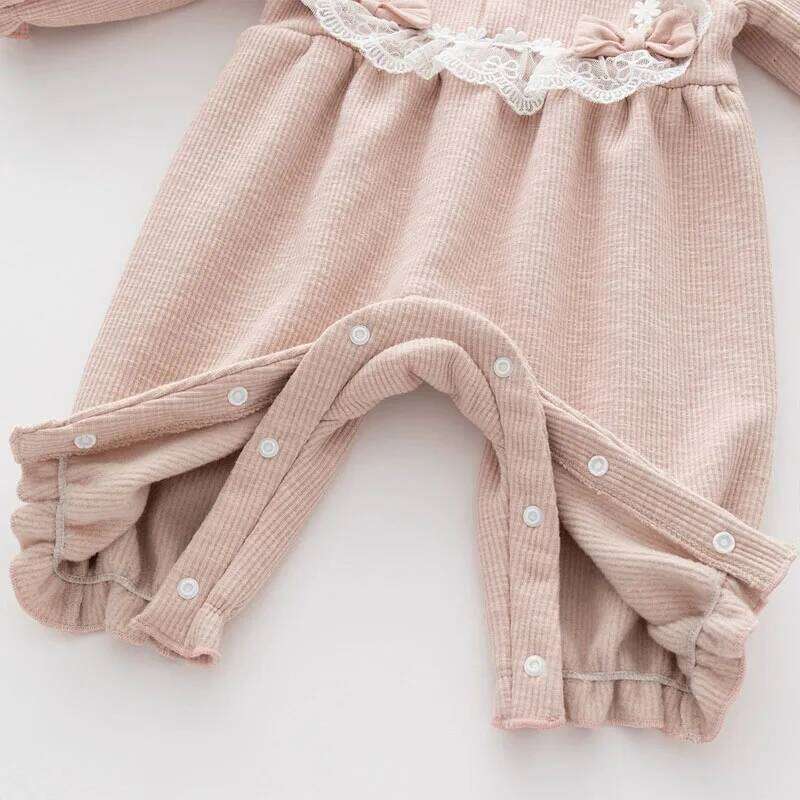 2Piece Sets Spring Autumn Toddler Girl Clothes Korean Cute Bow Lace Long sleeve Jumpsuits Baby Newborn Items Infant Costume B246 26H0224