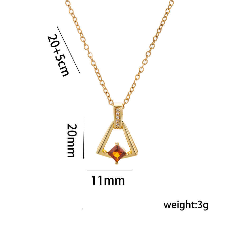 Copper-Inlaid Zircon Dress Pendant Titanium Steel Necklace Fashionable Classic Collarbone Chain Niche High-End Jewelry For Women