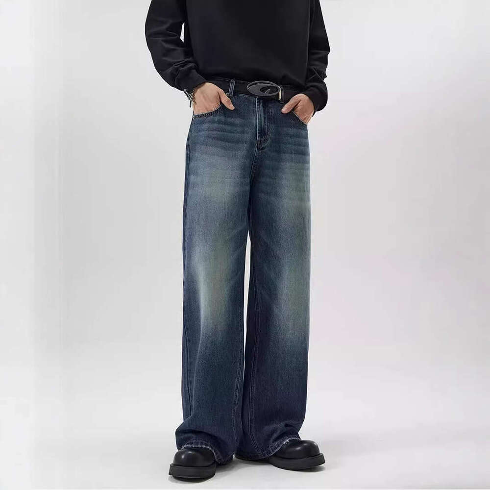 Men's direct sale straight loose casual youth business pants wide-leg jeans men's floor-length trousers