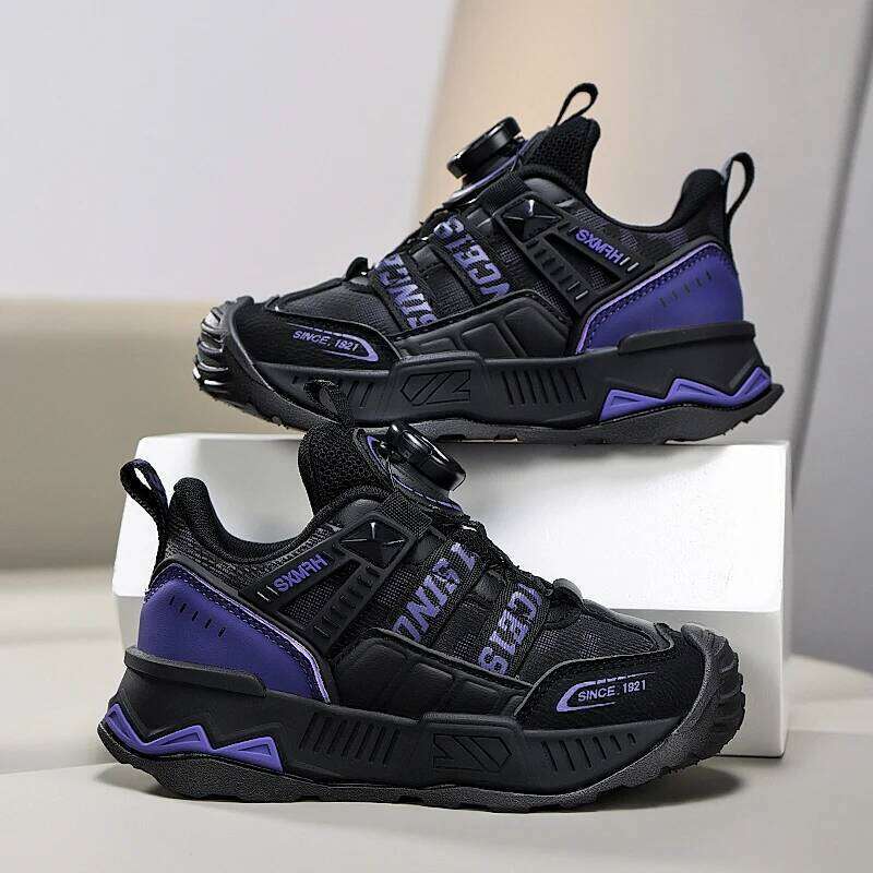 Children Boys Sneaker Luxury Thick Sole Fashion PU Leather Chunky Style Kids School Running Casual Sports Shoes for Boy 26W0224