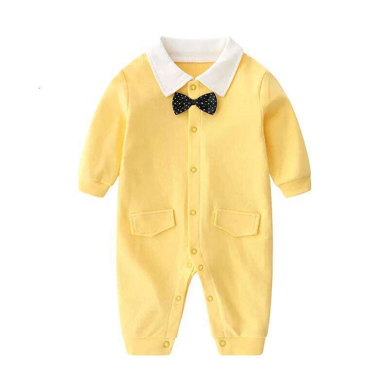 New Baby Boys 100% Cotton Formal Romper Clothes Toddler Kids Gentleman Outfit One-Piece Clothing Handsome Jumpsuit Party Suit 26H0224