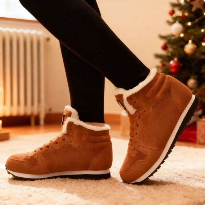 Men's Winter Snow Plush Couple Causal Boots Korean Durable Non Slip Sneakers Comfortable Platform Warm Mens Shoes