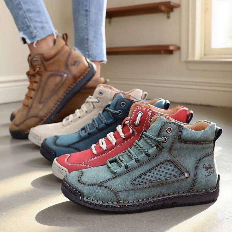 New Handmade Women Casual Slip on Loafers Breathable Leather Flats Fashion Moccasins Tooling Shoes Plus Size