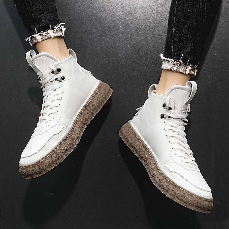 2023 New Leather Men's Boots Fashion Outdoor Work Comfy Non-Slip Sneakers For Men High Quality Casual Designer Shoes SPLELED