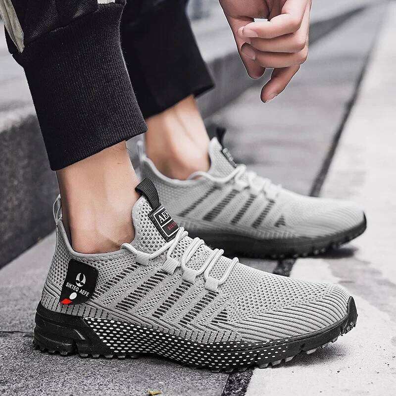 Men's Sneakers Running for Men Lightweight High Quality Mens Shoes Mesh Casual Sneaker Lace-Up Summer Sports Tennis Shoe