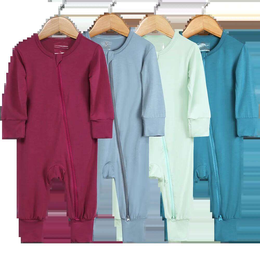 2026 Newborn Baby Bamboo Fiber Romper Solid Breathable Long Sleeve Clothes For 0-24M Boy Girl Jumpsuit Infant Loungewear Pyjamas 26Y0224