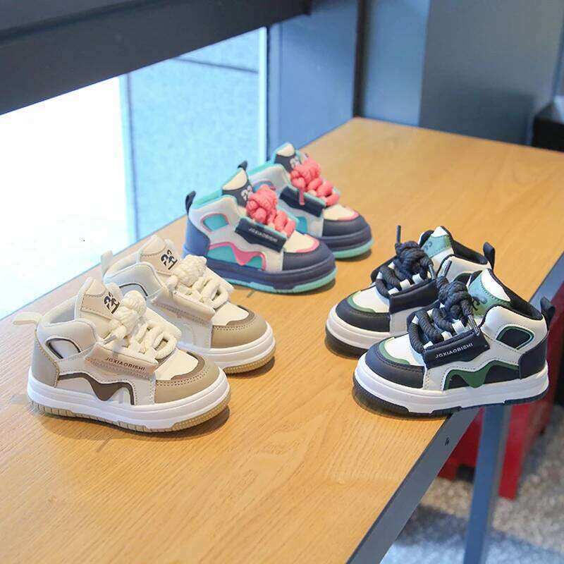 Children's Spring Autumn New Sports Boy's Casual Trend Board High Top Girl's Fashion Dopamine Running Shoes Sneakers 26W0224