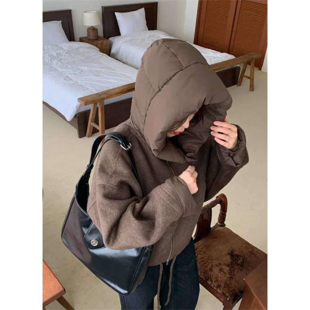 Mardi Hefxessdr Colors Autumn Winter Woolen Jacet Women s Casual Loose Detachable Hood Korean Style Lon Sleeve Zipper Coat Female