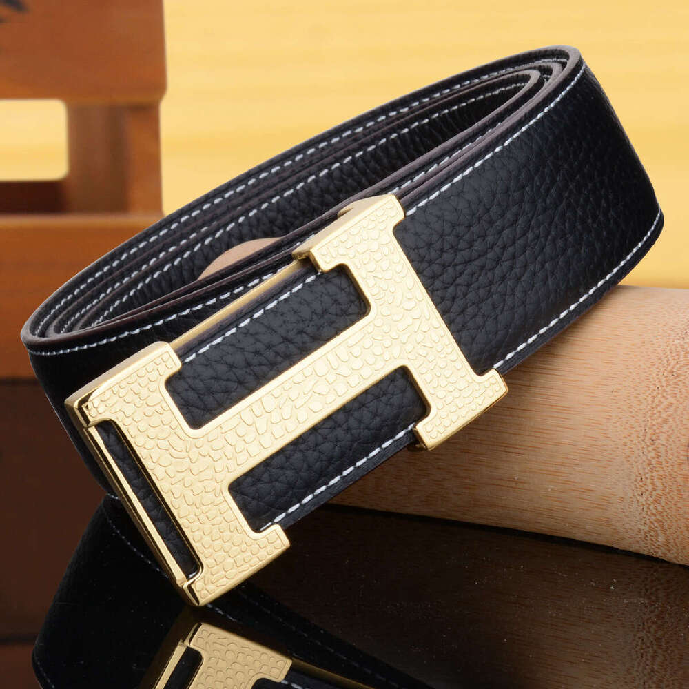 Trendy Men's Top-Layer Leather Belt - Crocodile Pattern Smooth Buckle, Casual Pants Belt, One-Piece Dropshipping