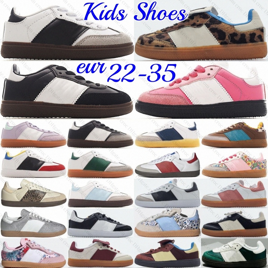 Kids Sport Sneakers Leopard Designer Boys Girls Shoes Floral Toddlers Core Black White Baby Children Youth Outdoor Blue Scarlet Trainers Red Green Toe Gum Footwear