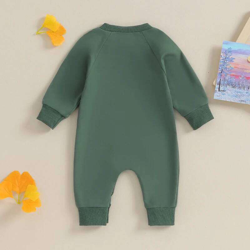 Rompers Toddler Girl Overall Jumpsuit Autumn Spring Solid Color Long Sleeve Baby Boys Romper Infant Newborn Clothing 26H0224