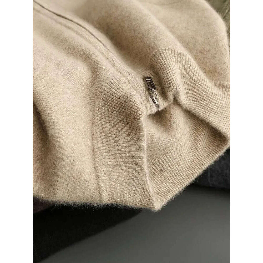 Men's Tracksuits Men Mock Neck Zippers Cardigan Cashmere Sweater Pants Sets Elastic Waist Pencil Trousers Knitted Thicken Clothing Free Shipping