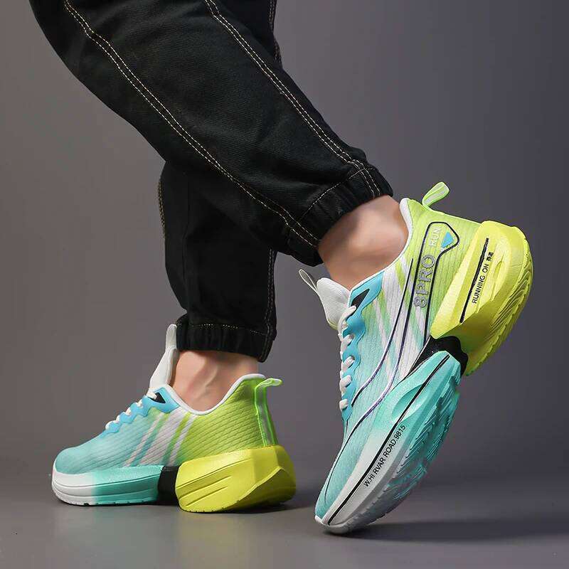 New Men's Running Summer Cushioning Racing Carbon Plate Sneakers Outdoor Non-slip Shock-absorbing Tennis Shoes