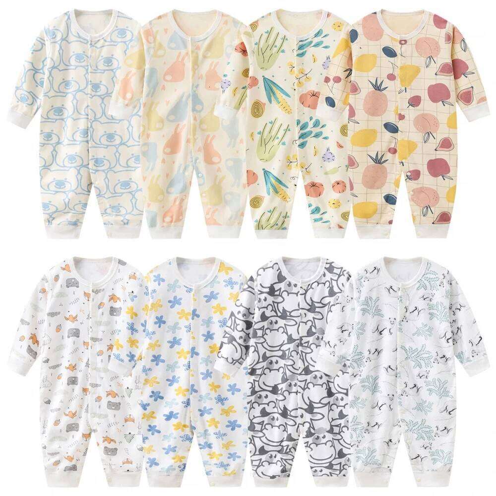 Unisex Cotton Baby Newborn 0-24M Girl Boy Clothes Print Pajamas Romper Long Sleeve Ropa Bebe 26Y0224