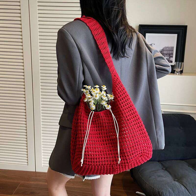 Chic Simple Lady Large Capacity Shoulder Bags Shopping Beach for Women Casual Woven Tote Bag Female Handbag Purses Z260224