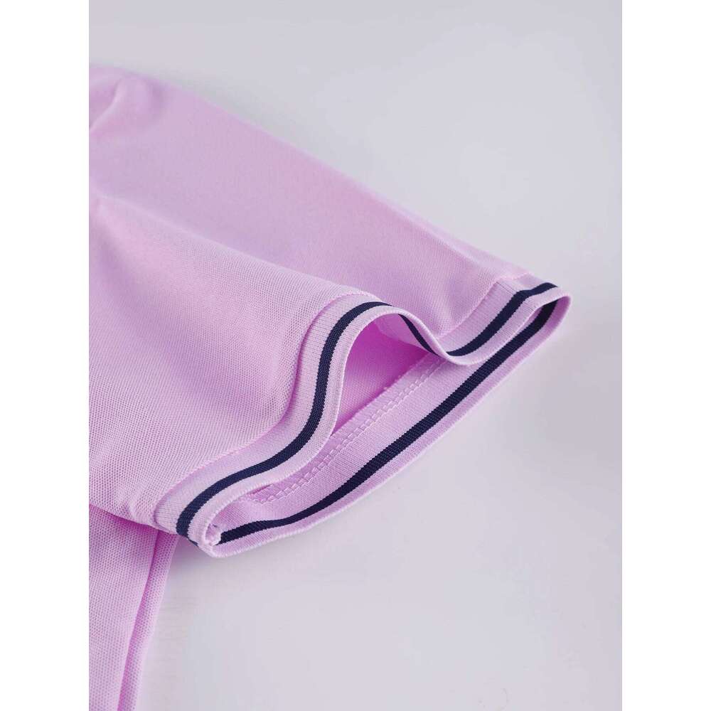 Summer Solid Color Women Stripe Polo Shirts Sport Culture T-Shirts Collar Soft Streetwear All-Match Casual Woman Short Sleeve 26W0224