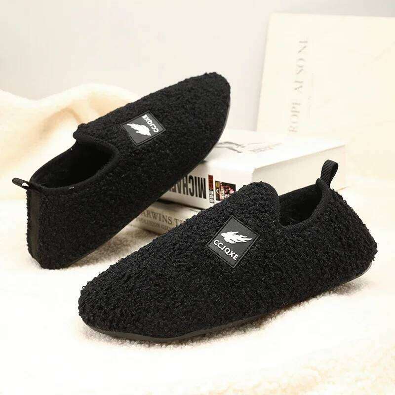 MAEDEF Slipper Men Cotton Slippers Disigner Warm Indoor House Casual Shoes High Quality Non-slip Plush Winter Couple Shoe