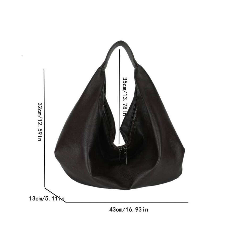 OLOEY Big Black Shoulder Bags For Women Large Hobo Shopper Solid Color Quality Soft Leather Crossbody Handbag Lady Travel Tote Bag Practical package