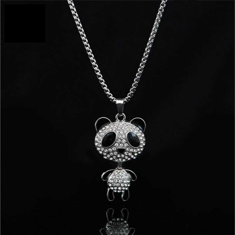 Fashion Movable Panda Necklace Lady Exquisite and Cute Cartoon Animal Hip-hop Personality All-match PendantXJ260224