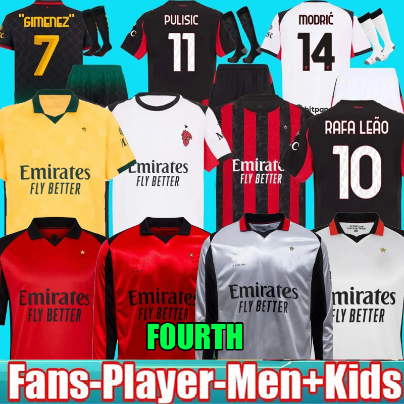 3XL 4XL 2025 2026 MODRIC PULISIC RAFA LEAO 125-Year Anniversary soccer jerseys 25 26 LOFTUS-CHEEK Gimenez football shirts THEO Men Kids Kit Milans fourth uniforms