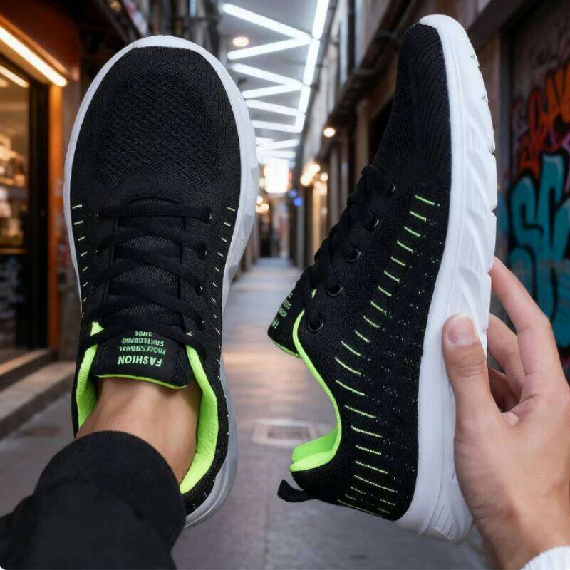 Knit Running Sneakers Man Comfortable Trend Causal Versatile Shoe Breathable Lightweight Non-slip Soft Sole Walking sports shoes