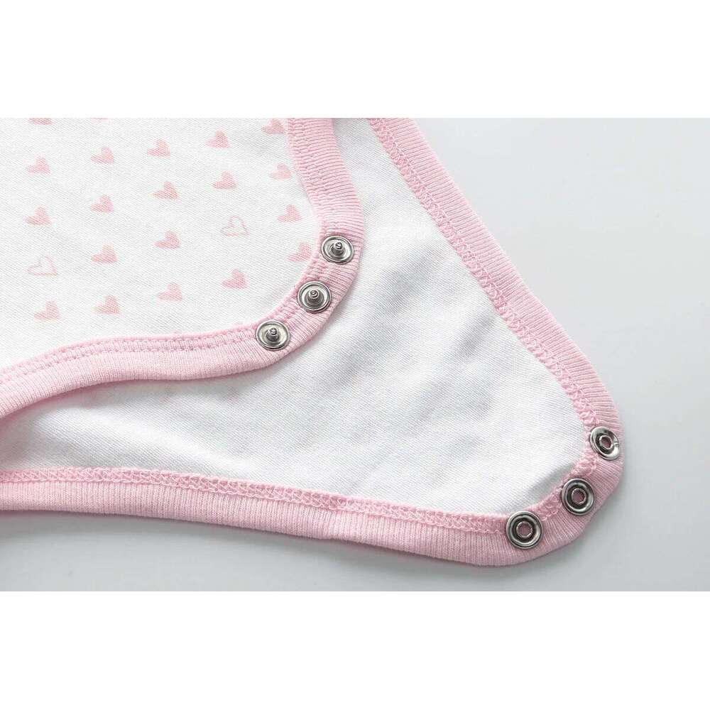 5 Pcs/Lot Baby Girl Short Sleeves Bodysuits Cotton Soft Newborn Clothes 26Y0224