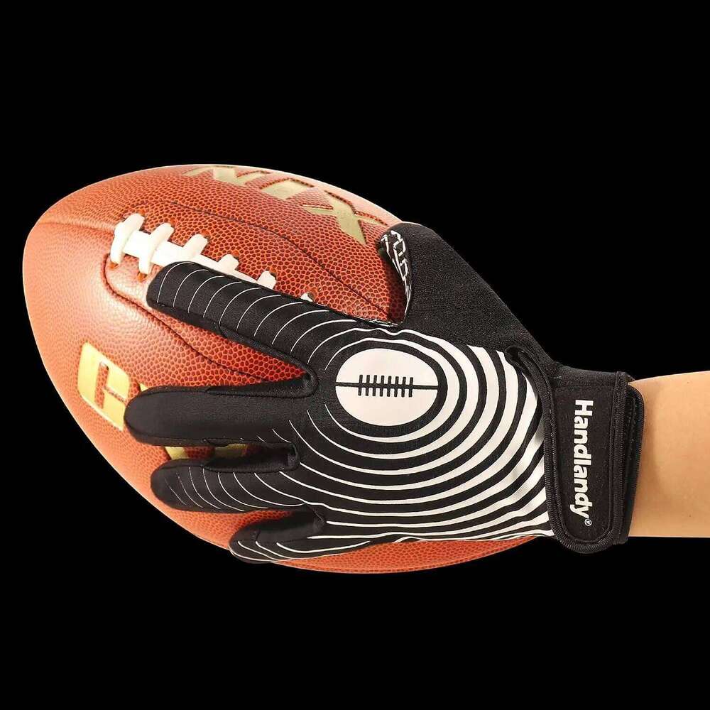 HANDLANDY Silicone palm Anti-slip Youth American Football Classic color Rugby Gloves 26H0224