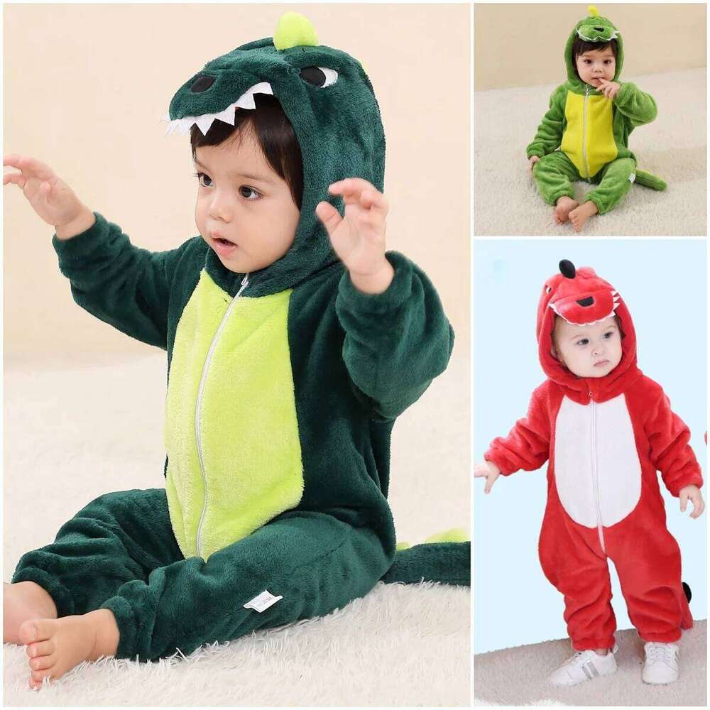 Baby Kigurumi Dinosaur Romper Infant Kids Animal Jumpsuit Girls Boys Cosplay Pyjamas Costumes Toddler Clothes 26Y0224